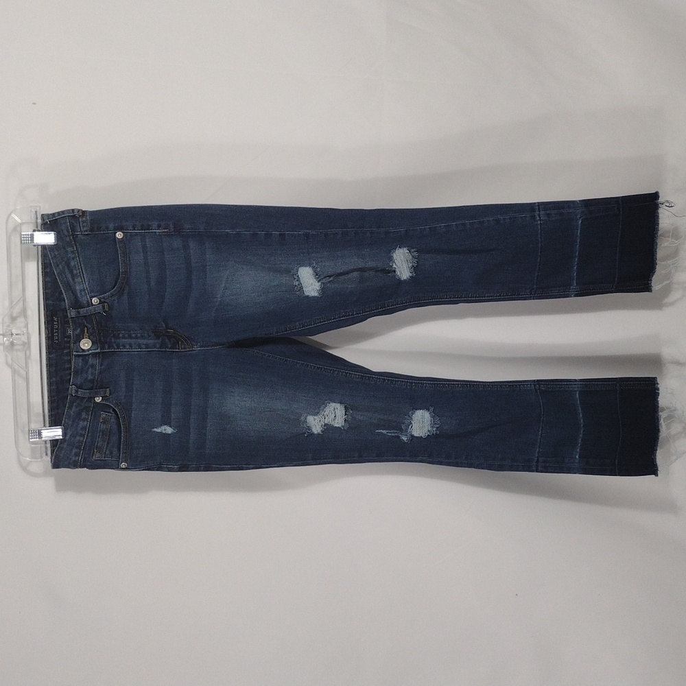 Just USA Jeans Womens Size 27 Authentic Originals Destroyed Cut Off Blue Denim